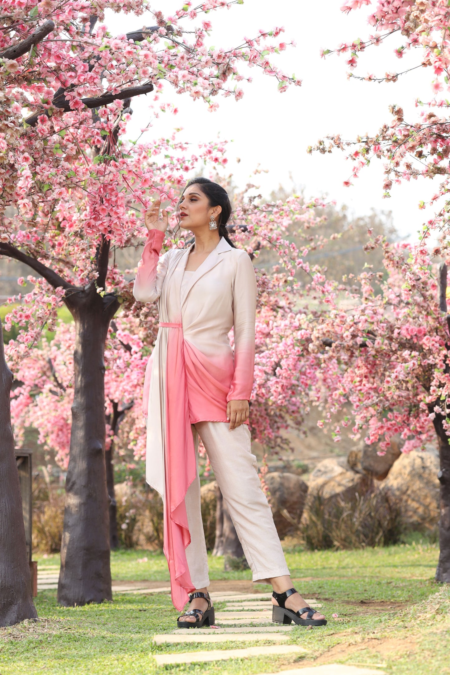 Grey-Pink Ombre Pantsuit