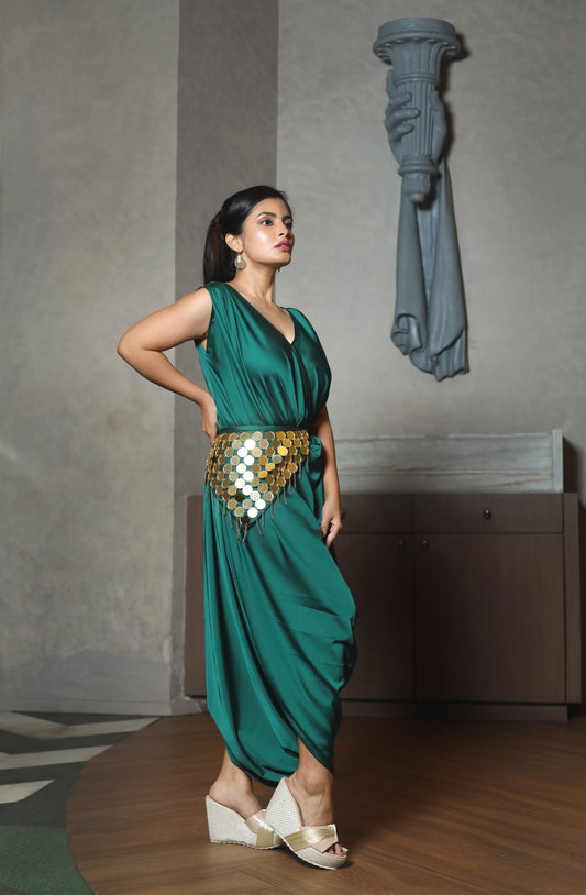 GREEN SATIN WITH BUM BAG