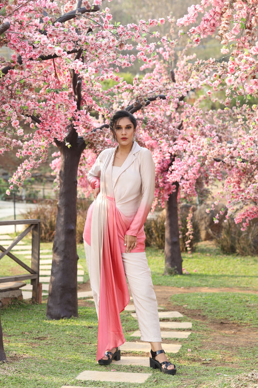 Grey-Pink Ombre Pantsuit