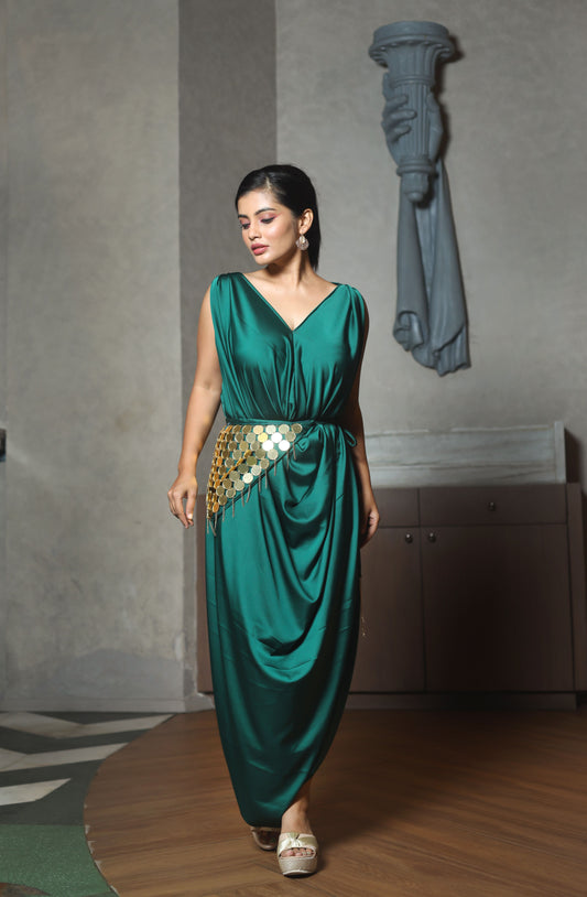 GREEN SATIN WITH BUM BAG