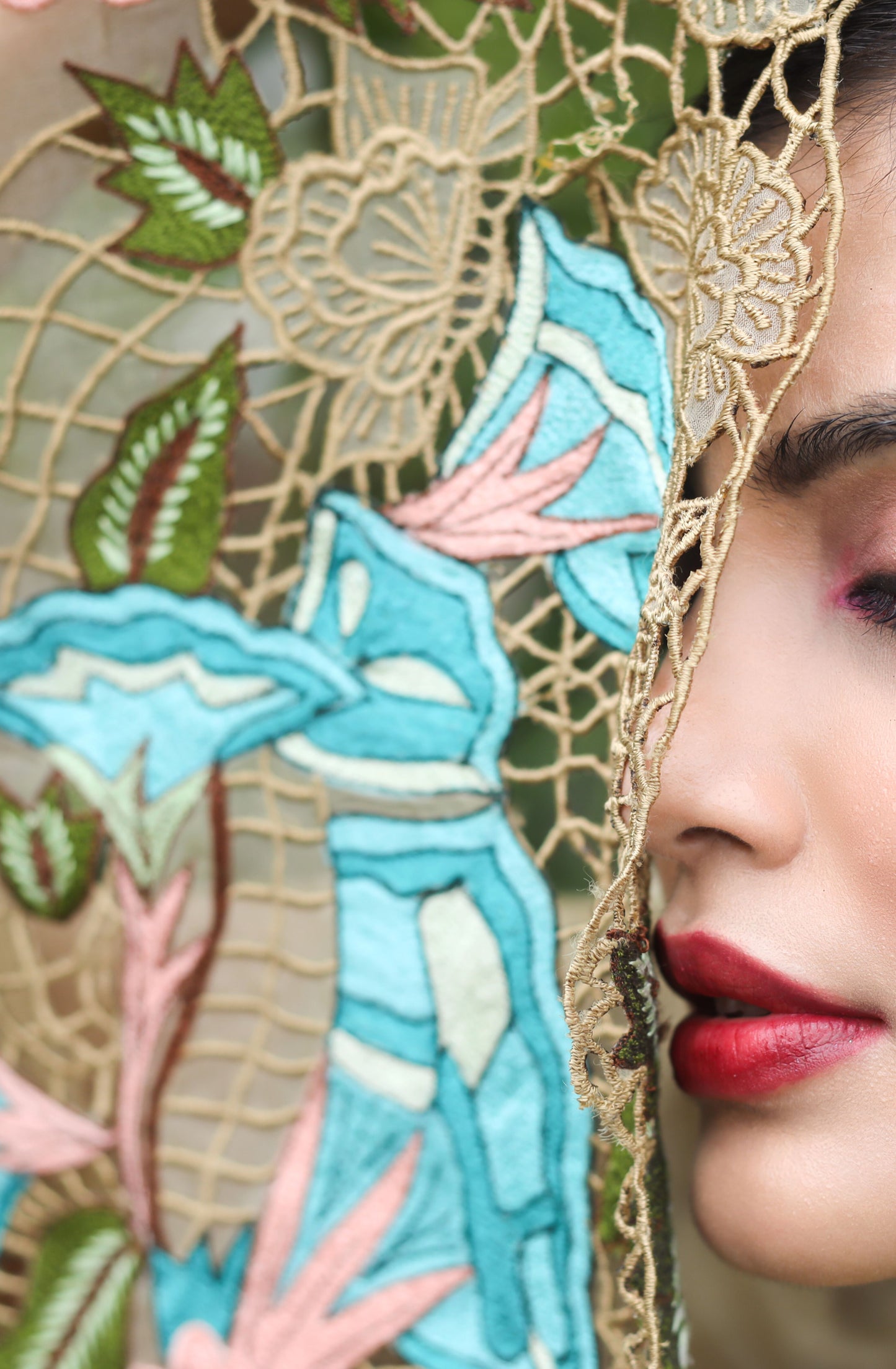 ORGANZA PANT SET WITH CAPE