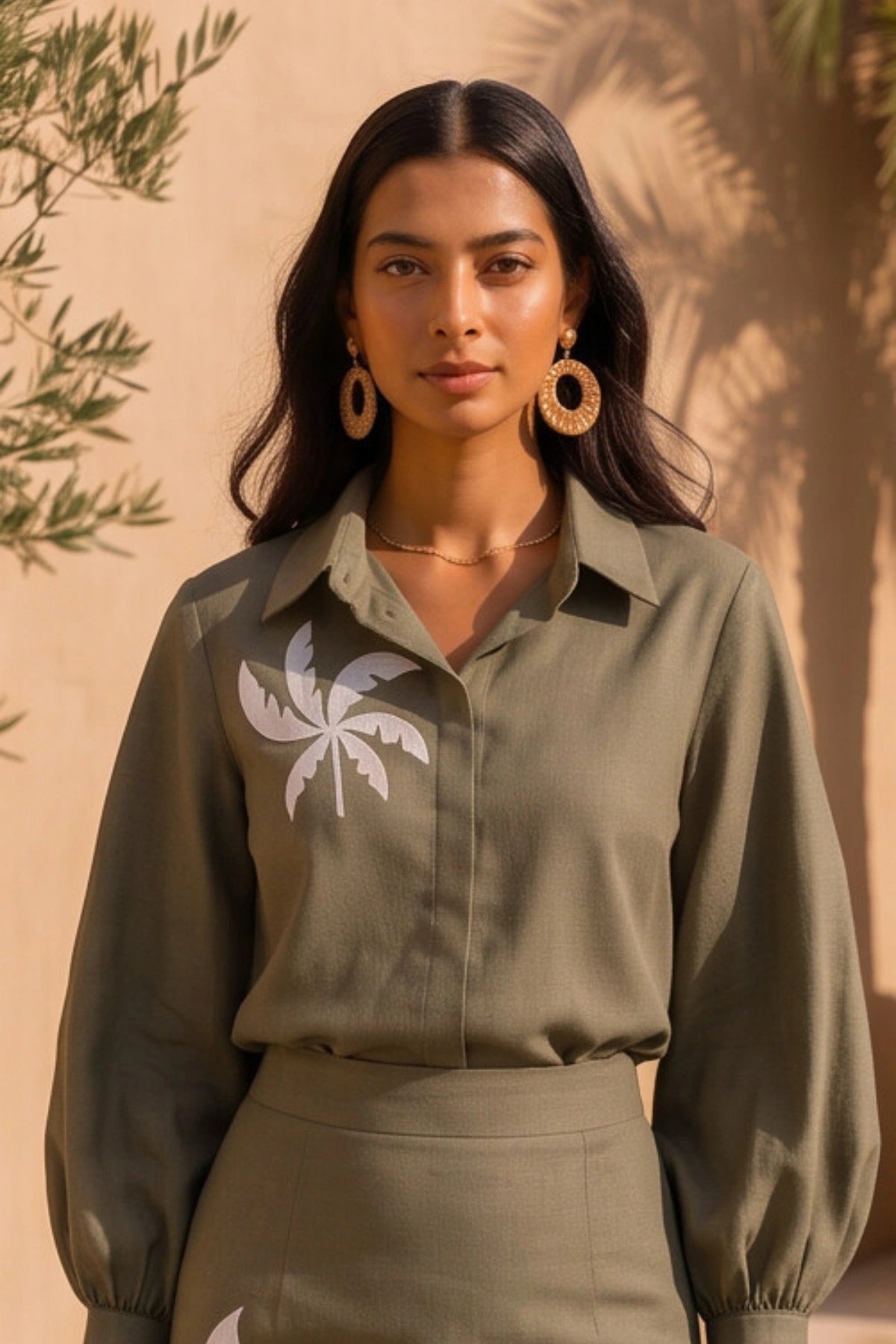 Sage Palm Skirt Co-ord