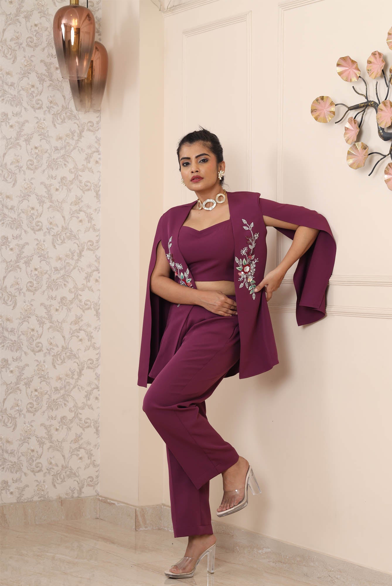 LAVENDER PURPLE CAPE JACKET CORD