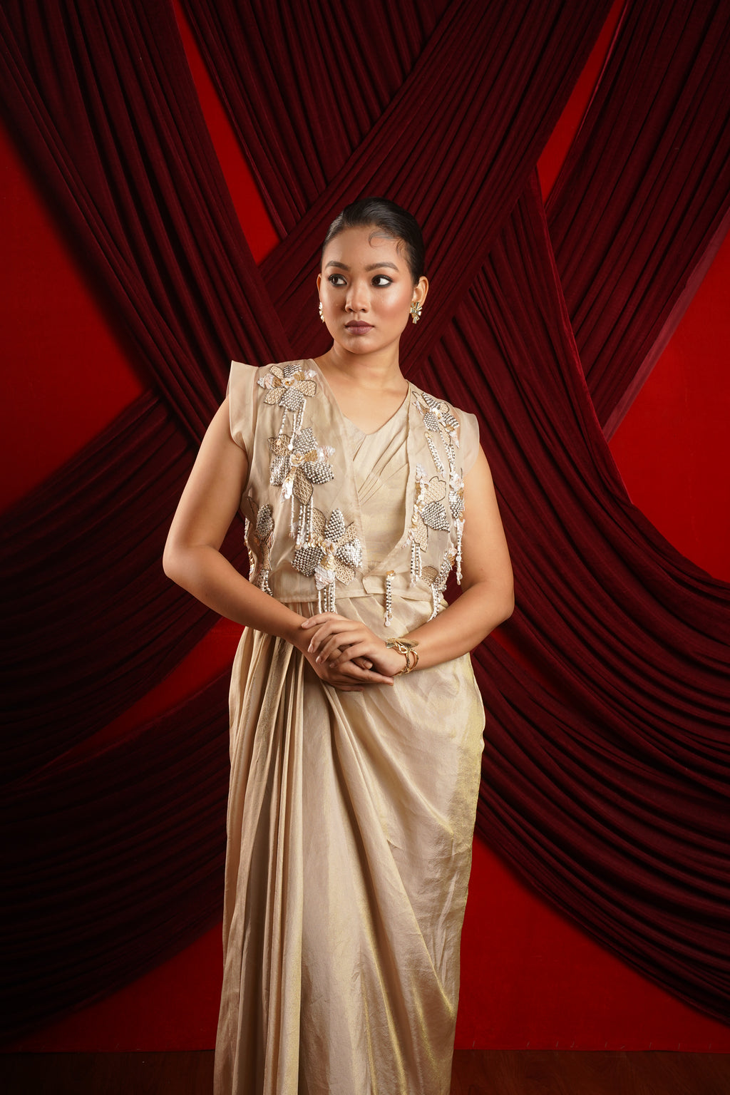 Golden bloom dress