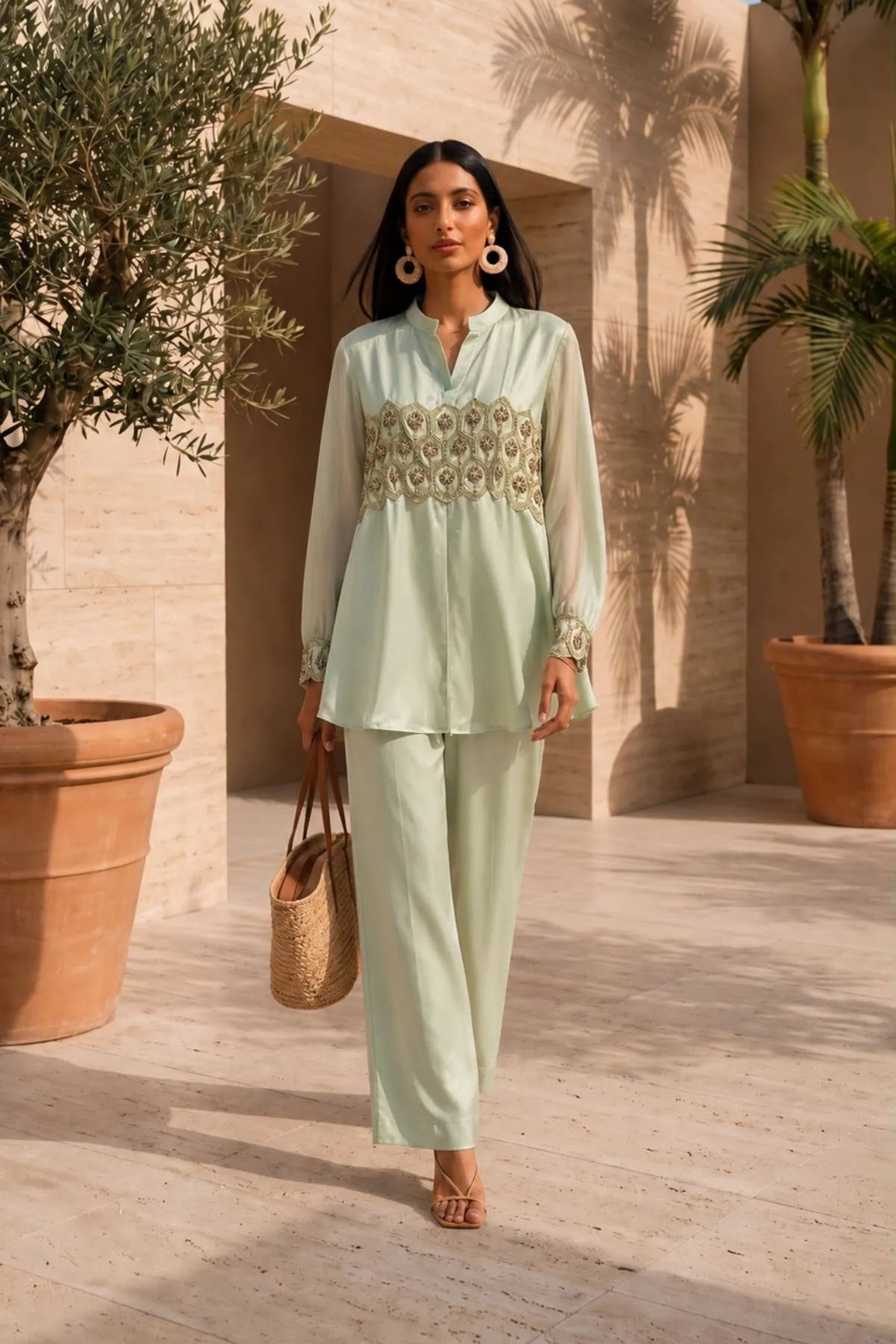 Sage Palm Shirt Co-Ord