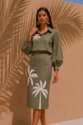 Sage Palm Skirt Co-ord