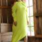 Green Crape Dress with Sleeve detail