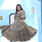 Tan Poplin layered dress